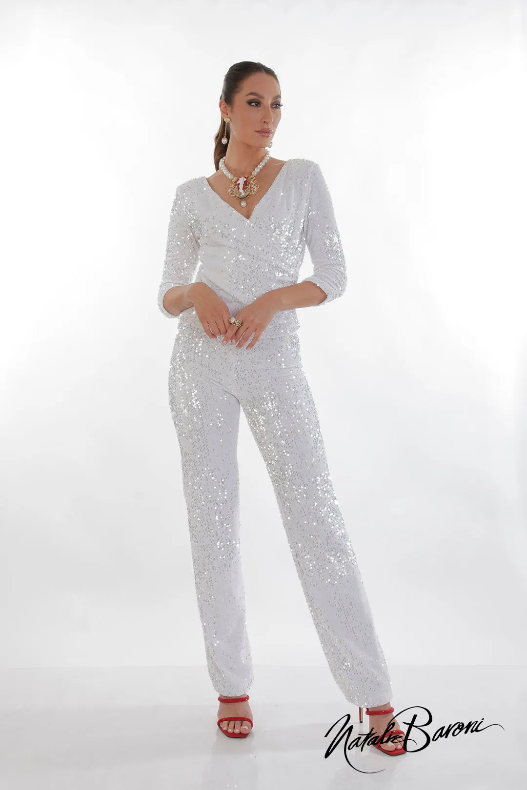 Sequin Stiletto Pant from La Scala