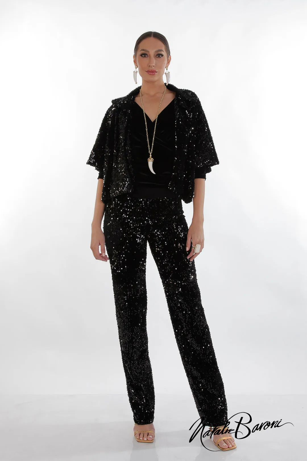 Sequin Stiletto Pant from La Scala