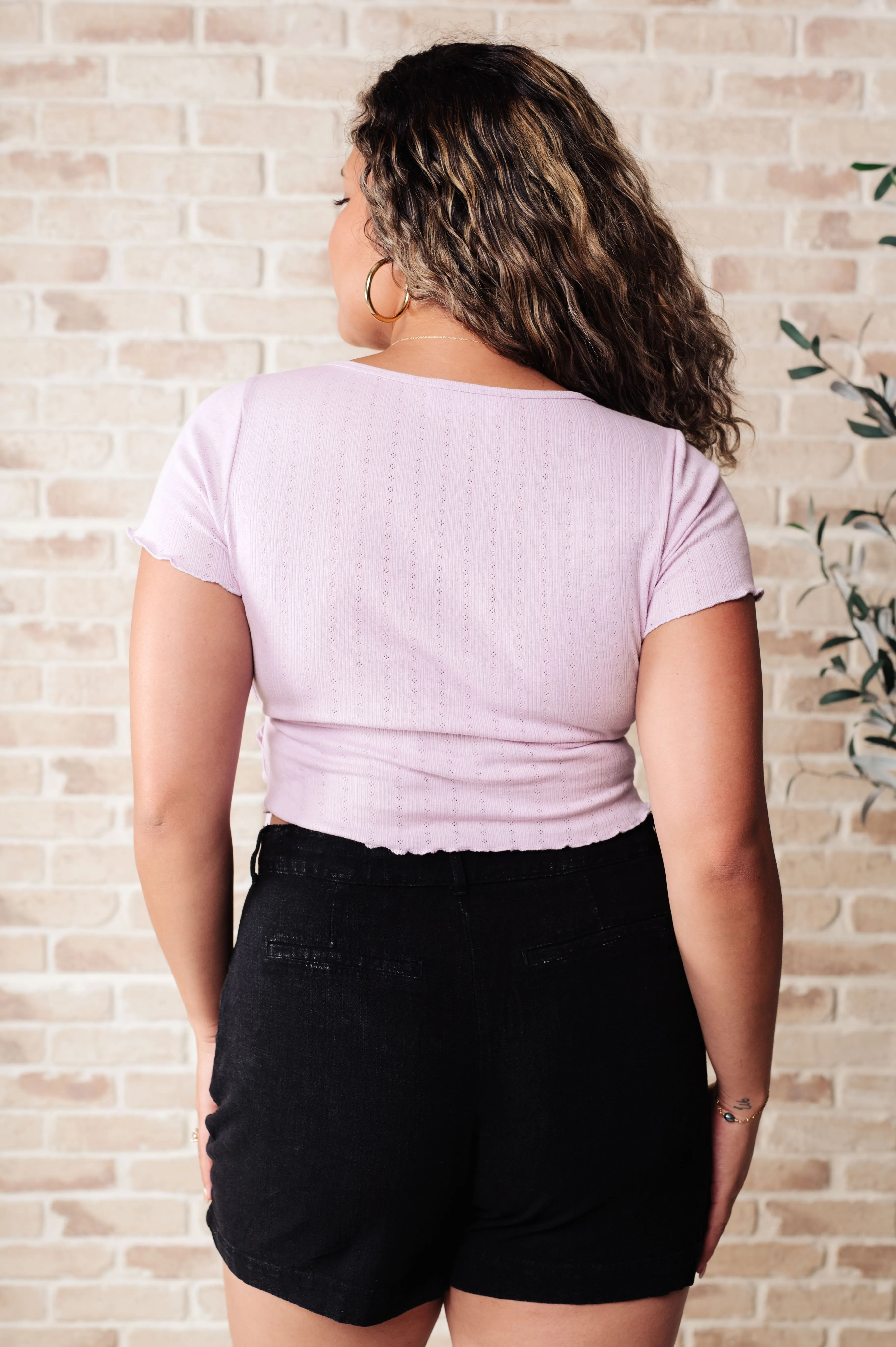 Charming Lavender V-Neck Blouse