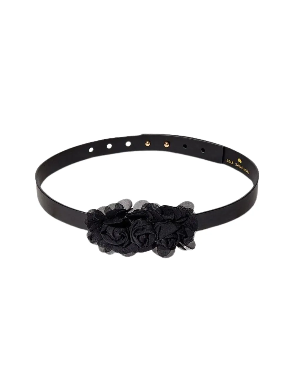 Lele Sadoughi Jet Petunia Flower Belt