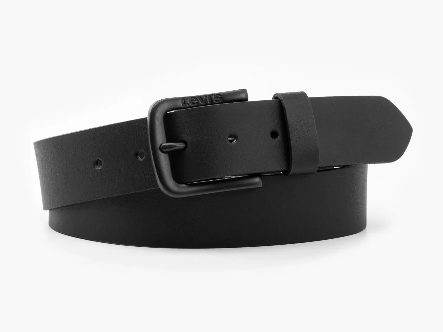 Black Leather Belt with Levi's® Seine Logo