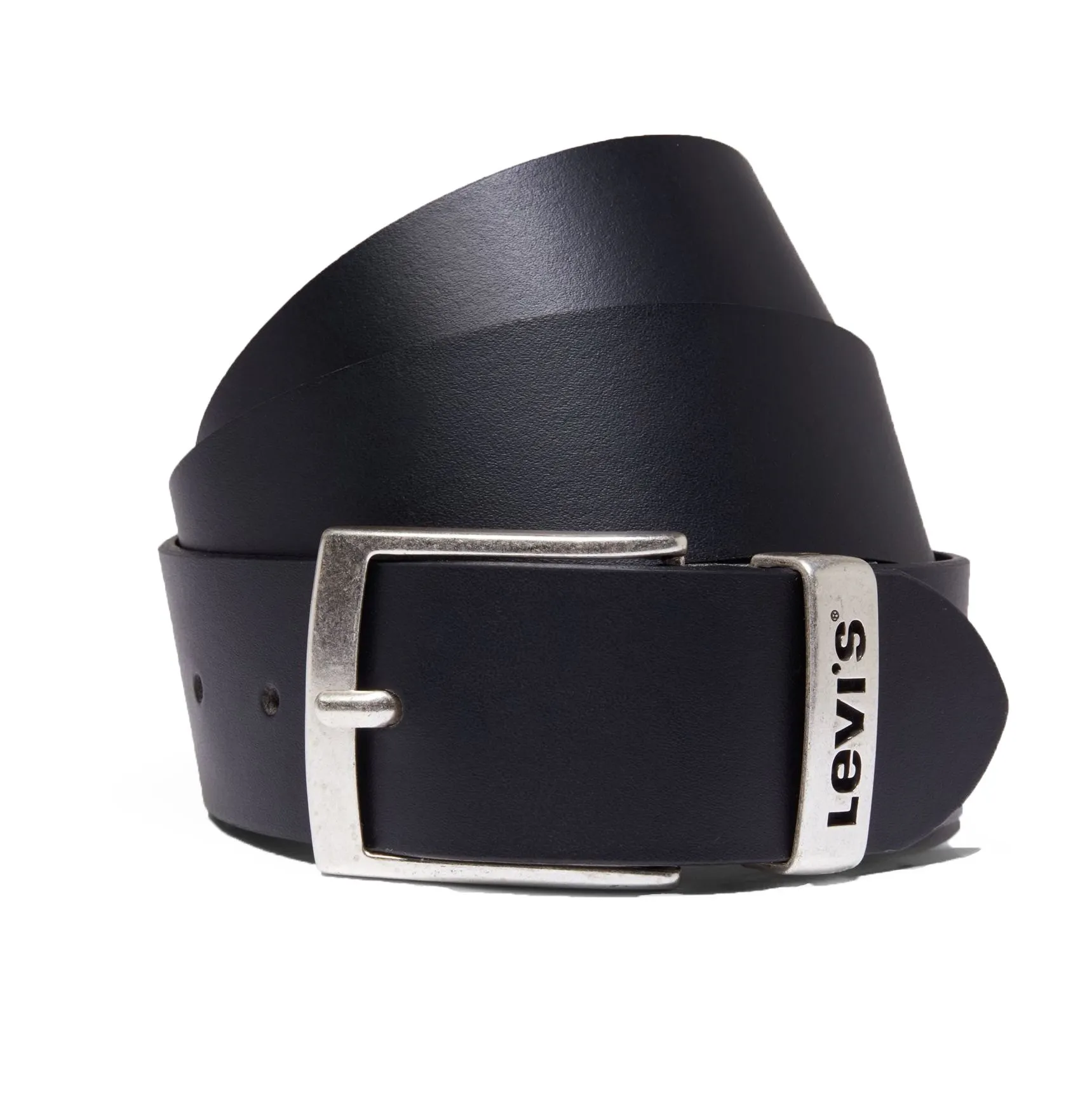 Levi's Metal Buckle Logo Leather Belt - Black