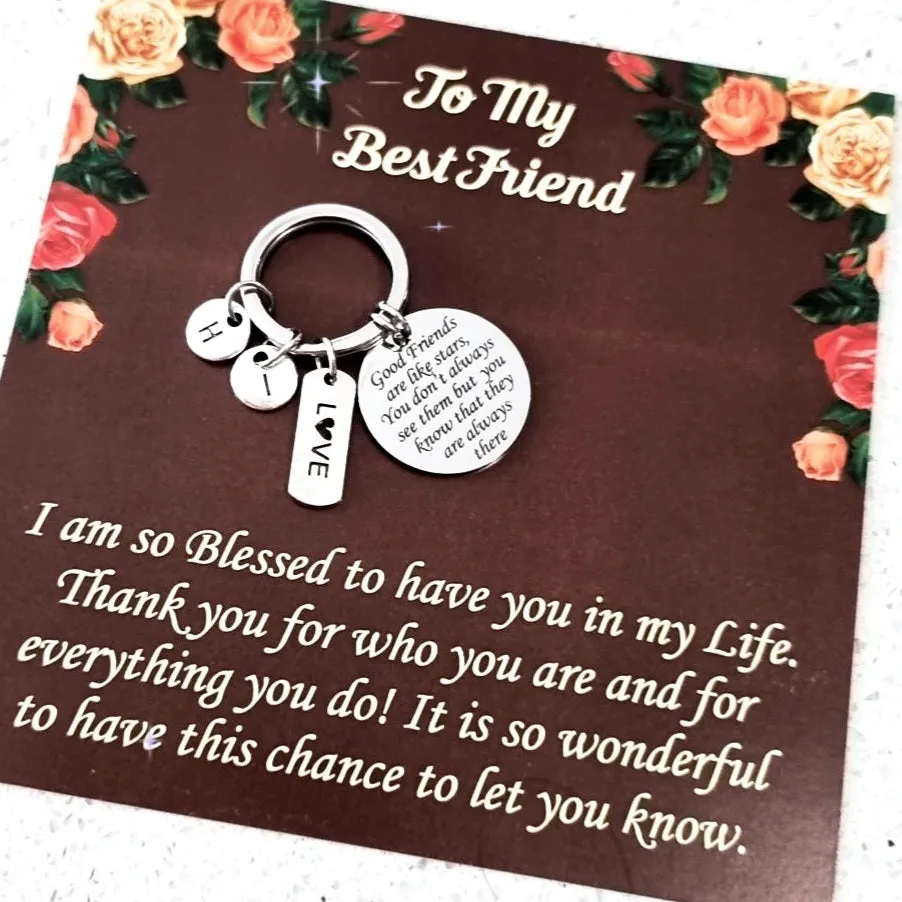 Personalized Keychain with Love Charm for Friendship