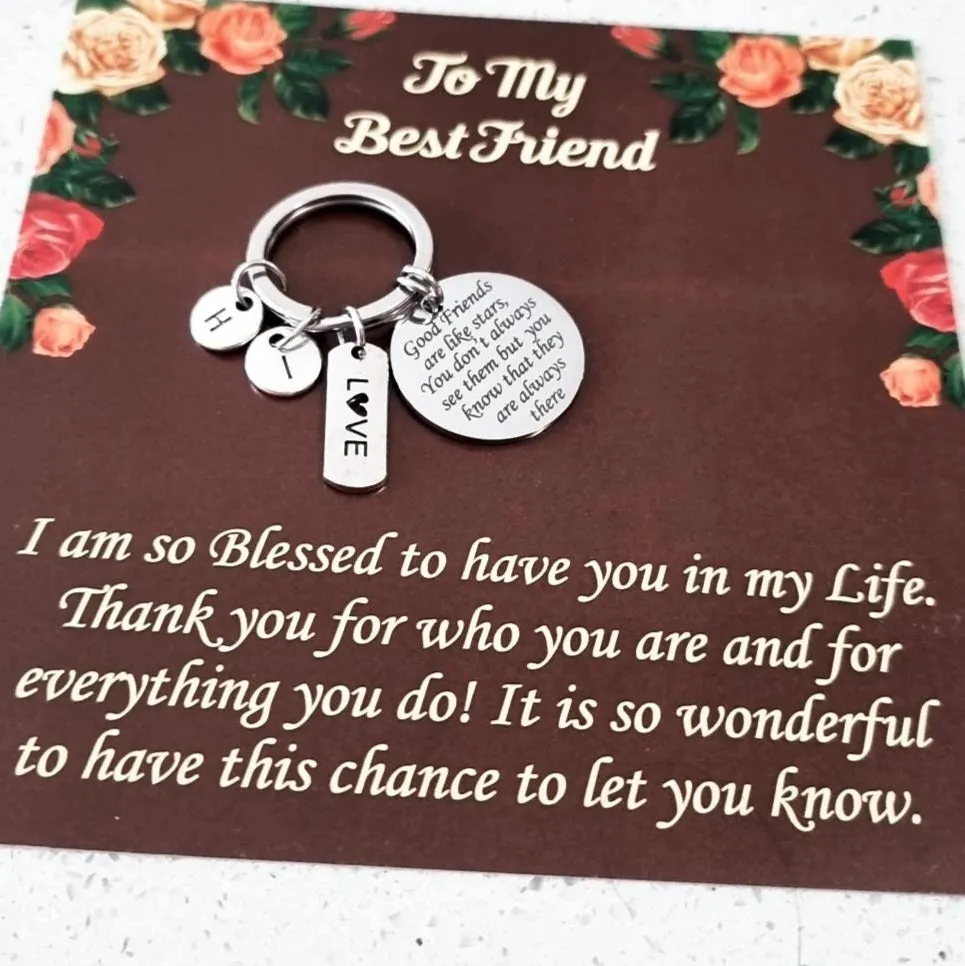 Personalized Keychain with Love Charm for Friendship