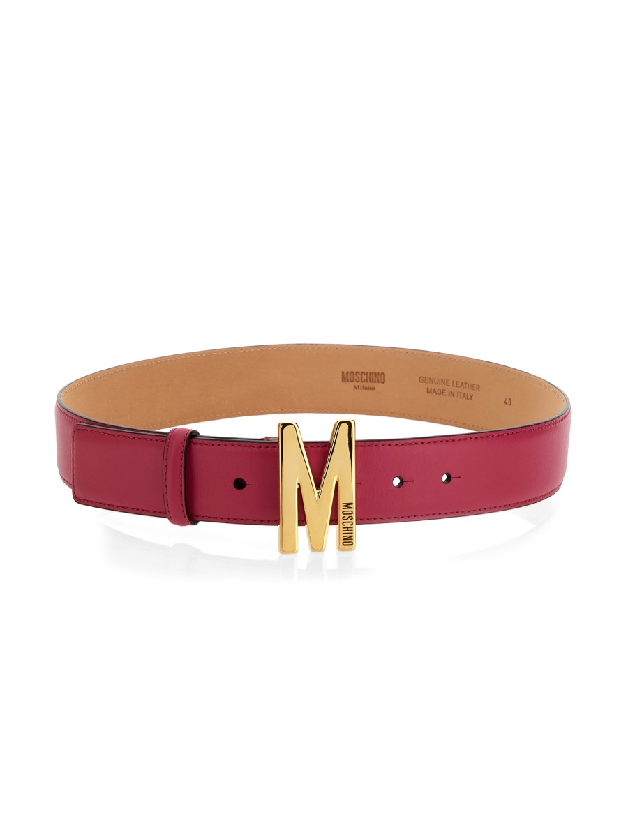 Moschino Leather Belt with Logo