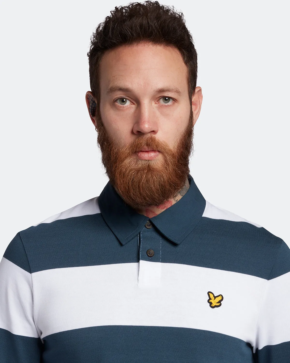 Lyle Scott Golf Rugby Shirt Light Navy White SS23