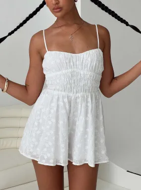 White Broderie Romper Melisande