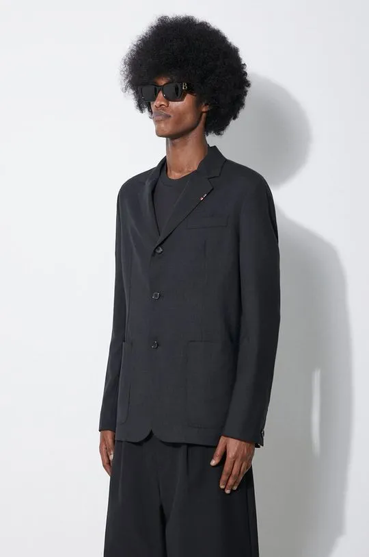 Men's Black Wool Blazer by Paul Smith