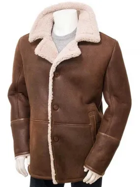 Mens Brown Shearling Coat