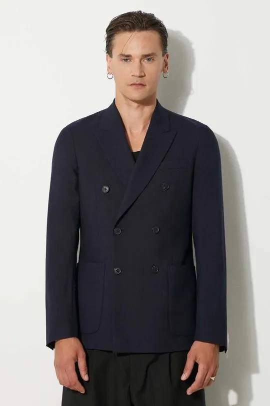 Men's Navy Blue Wool Blazer by Paul Smith