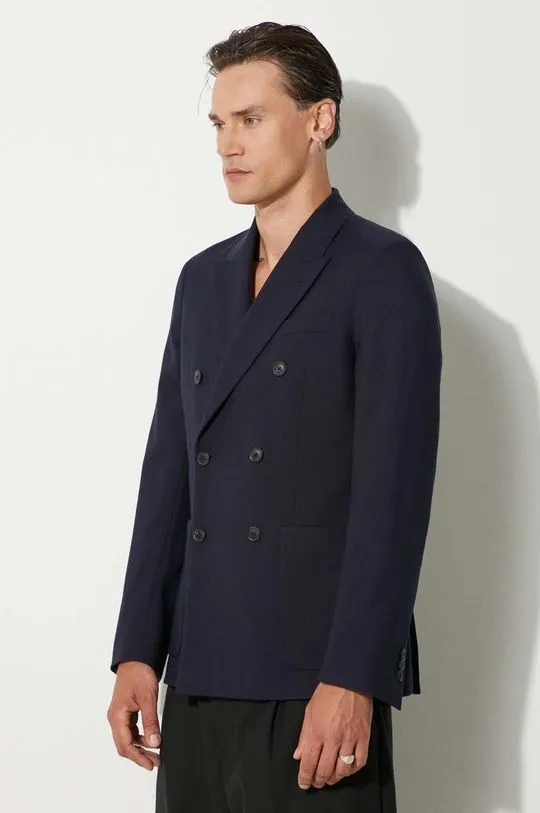 Men's Navy Blue Wool Blazer by Paul Smith