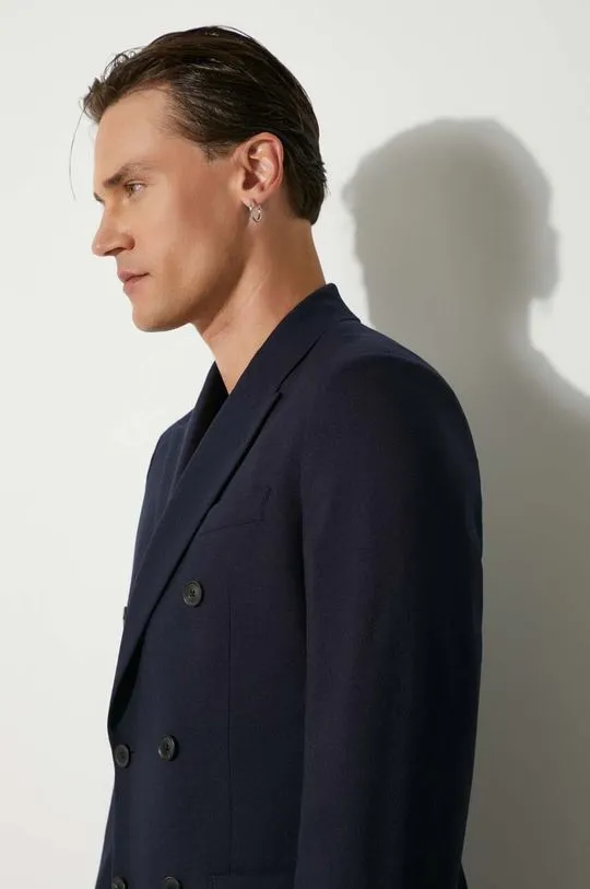 Men's Navy Blue Wool Blazer by Paul Smith