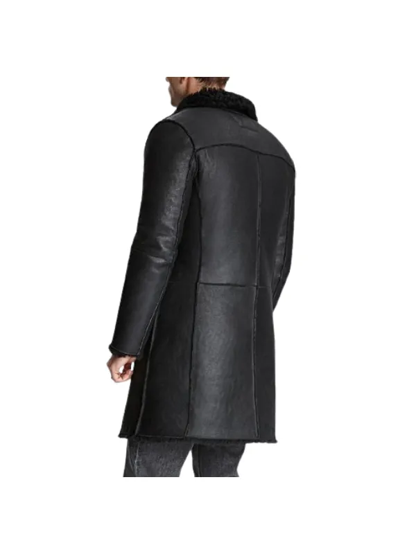 Lambskin Shearling Leather Trench Coat;