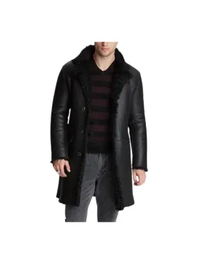 Lambskin Shearling Leather Trench Coat;