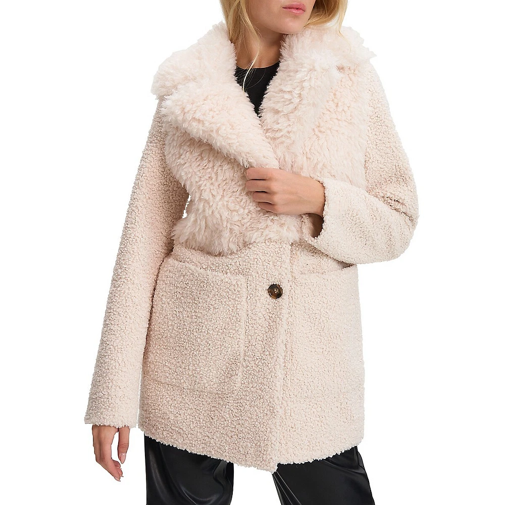 Noize Glenn Mid-Length Faux Shearling Outerwear