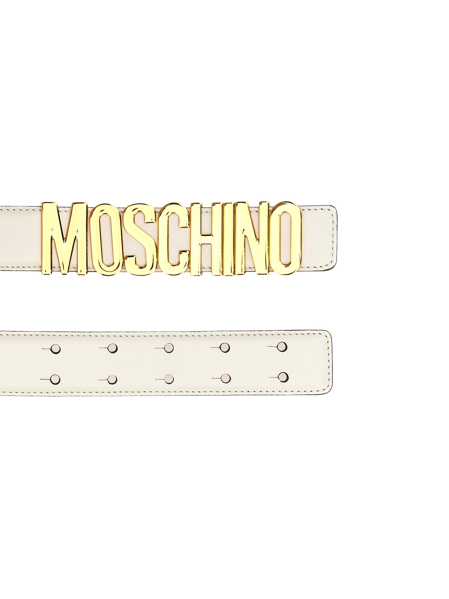 MOSCHINO Leather Belt Featuring Lettering Logo