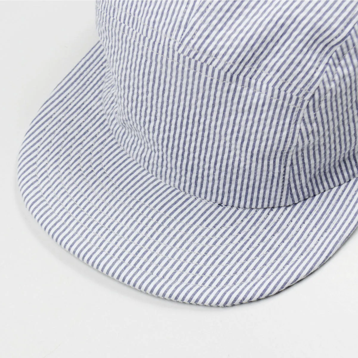 Navy Stripe Seersucker Jet Cap by cableami