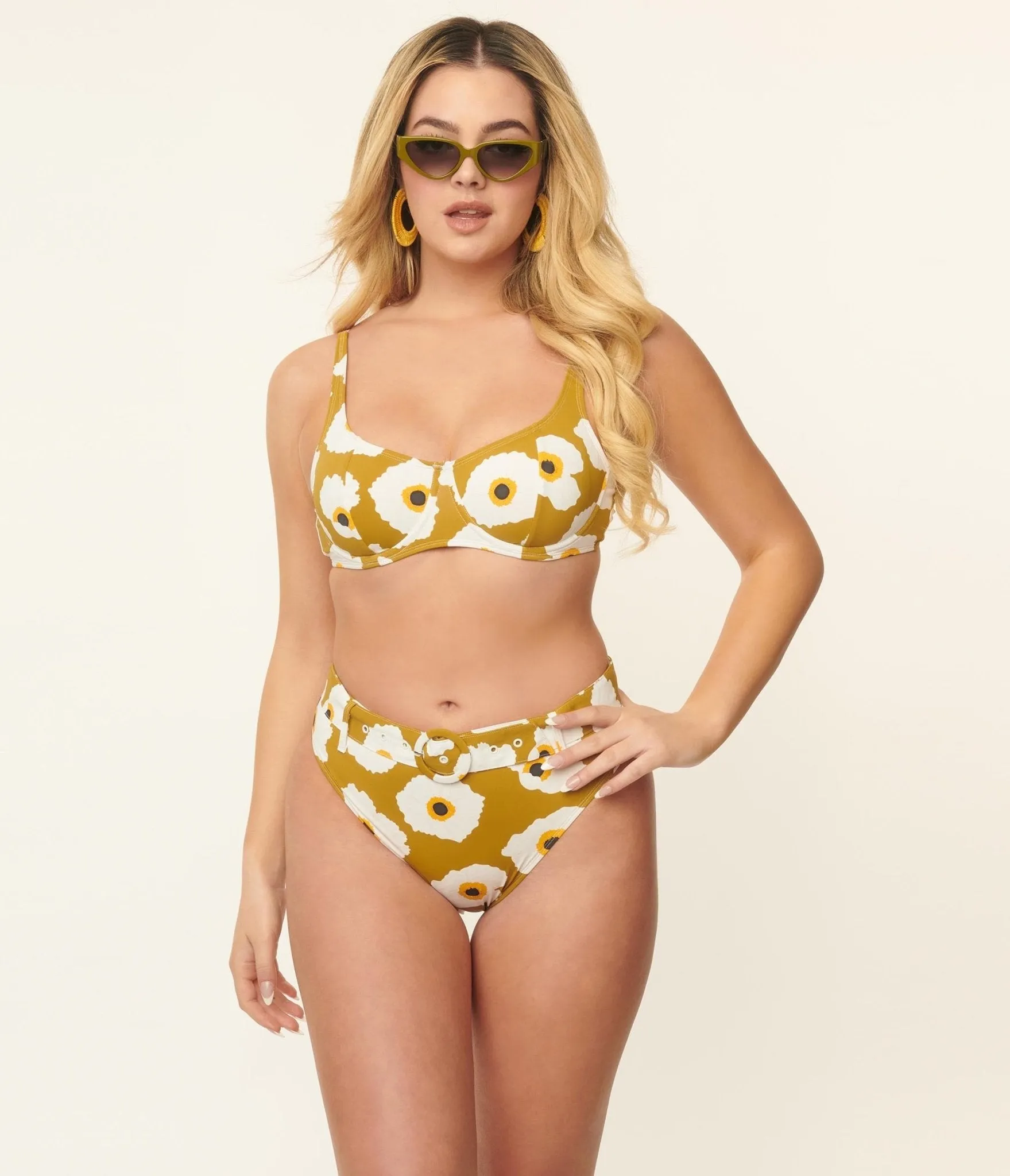 Kingdom & State Olive & White Poppy Swimwear Bottoms