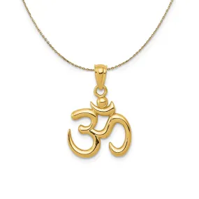 Yellow Gold 2D Om Symbol Necklace