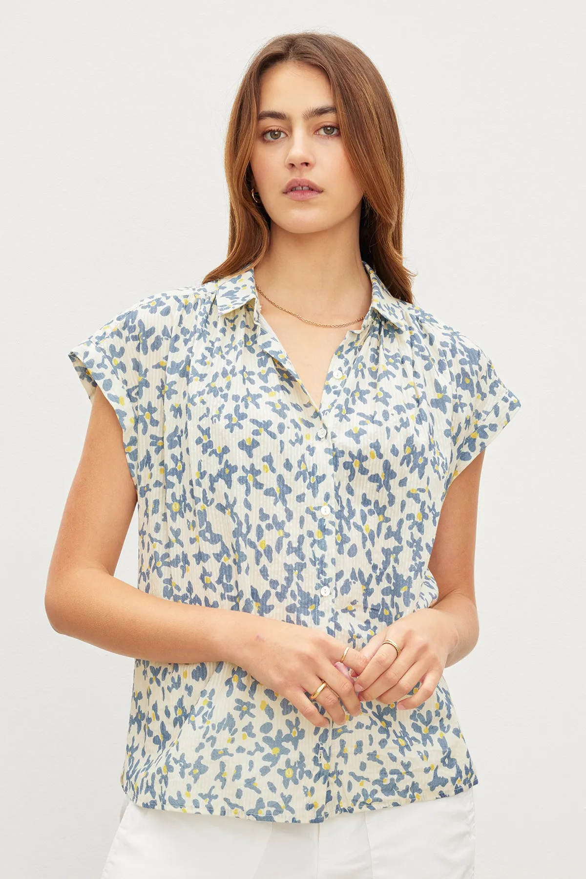 Paulette Floral Button Top