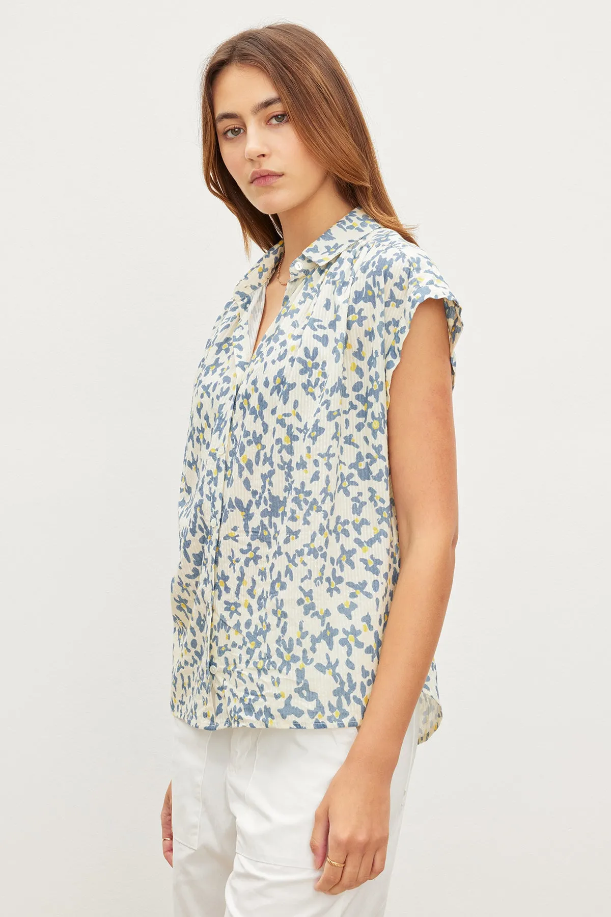 Paulette Floral Button Top