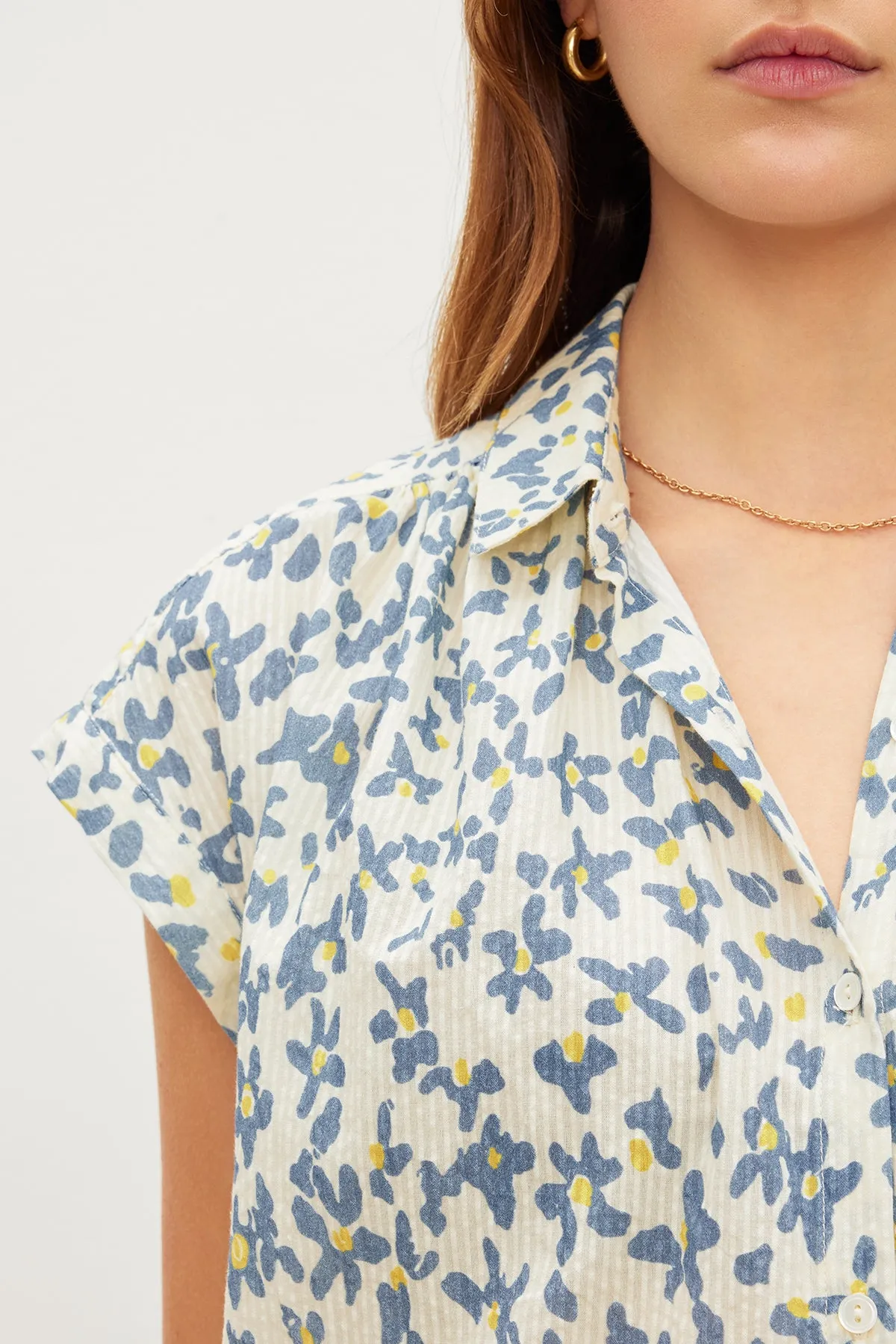 Paulette Floral Button Top