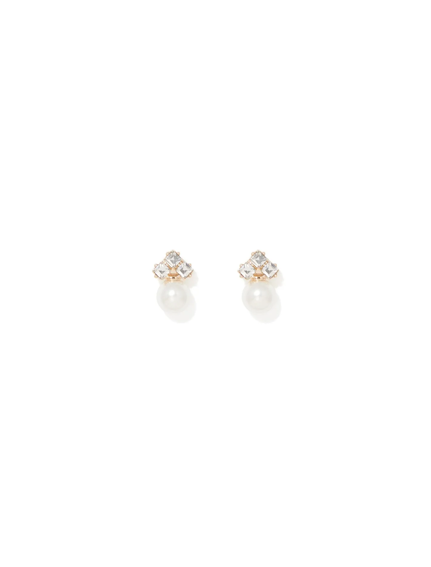 Pearl Stone Stud Earrings