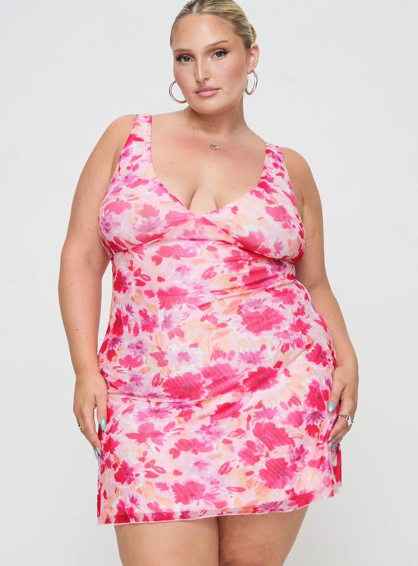 Pink Floral Zuba Mini Dress