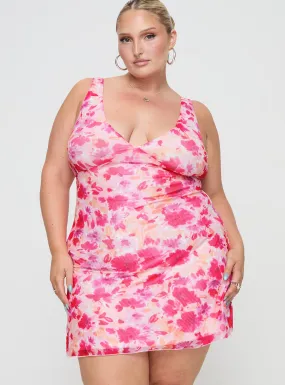 Pink Floral Zuba Mini Dress