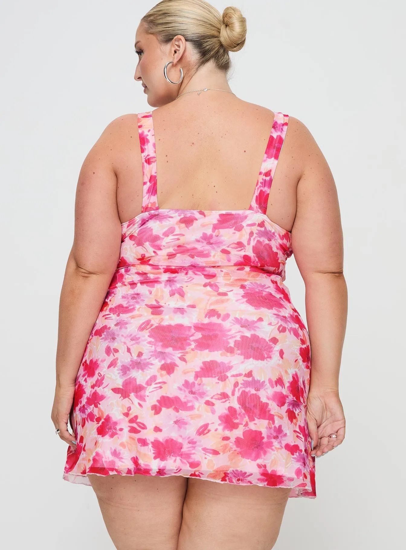 Pink Floral Zuba Mini Dress