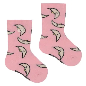 Baby Beneath The Moon All Over Socks Pink by Bobo Choses