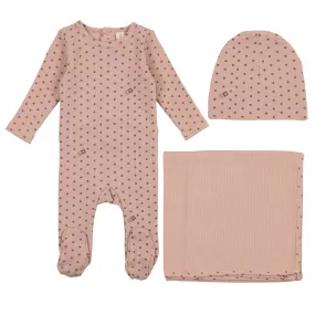 Pink Ribbed Star Layette Set