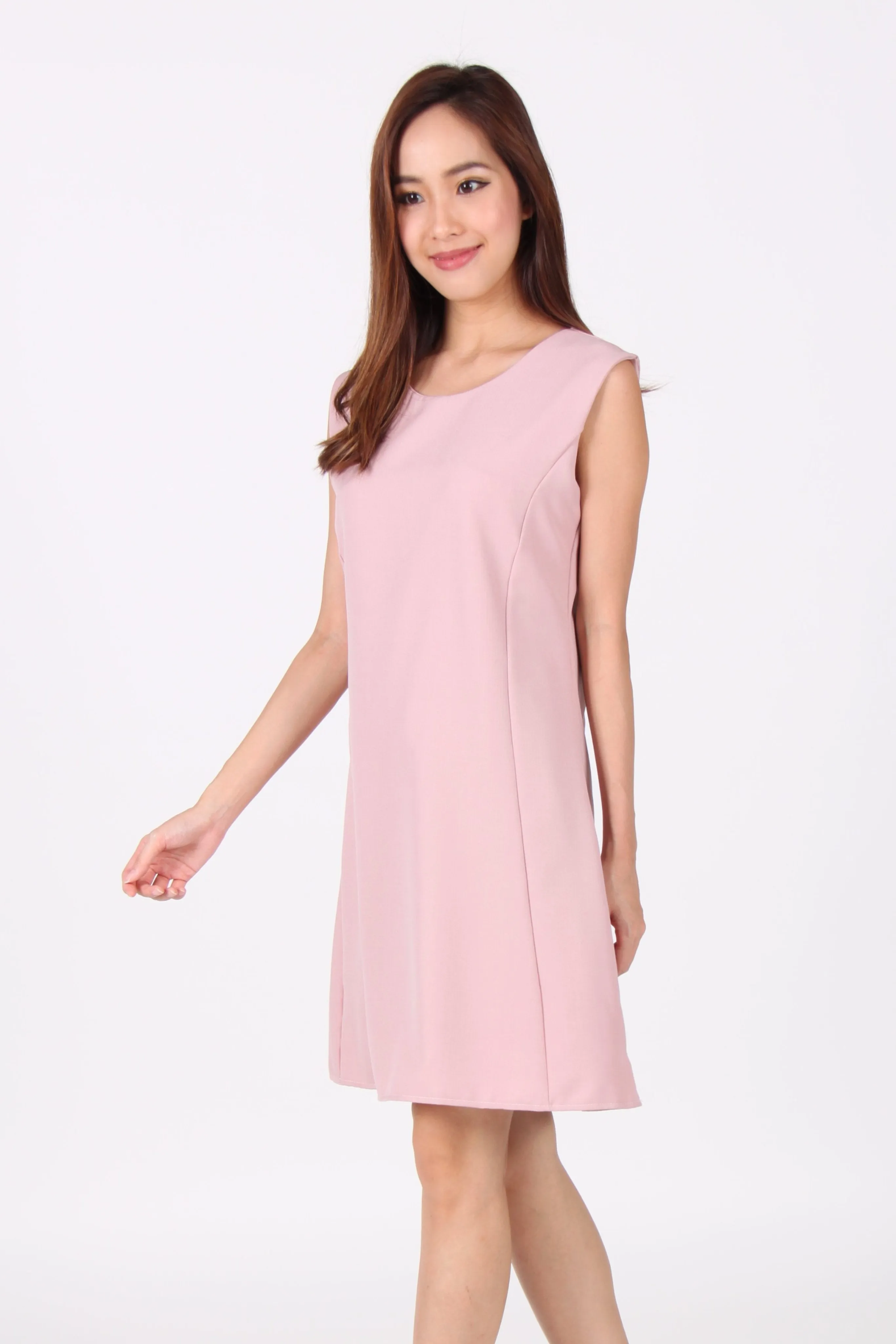 Pink Sleeveless Shift Dress