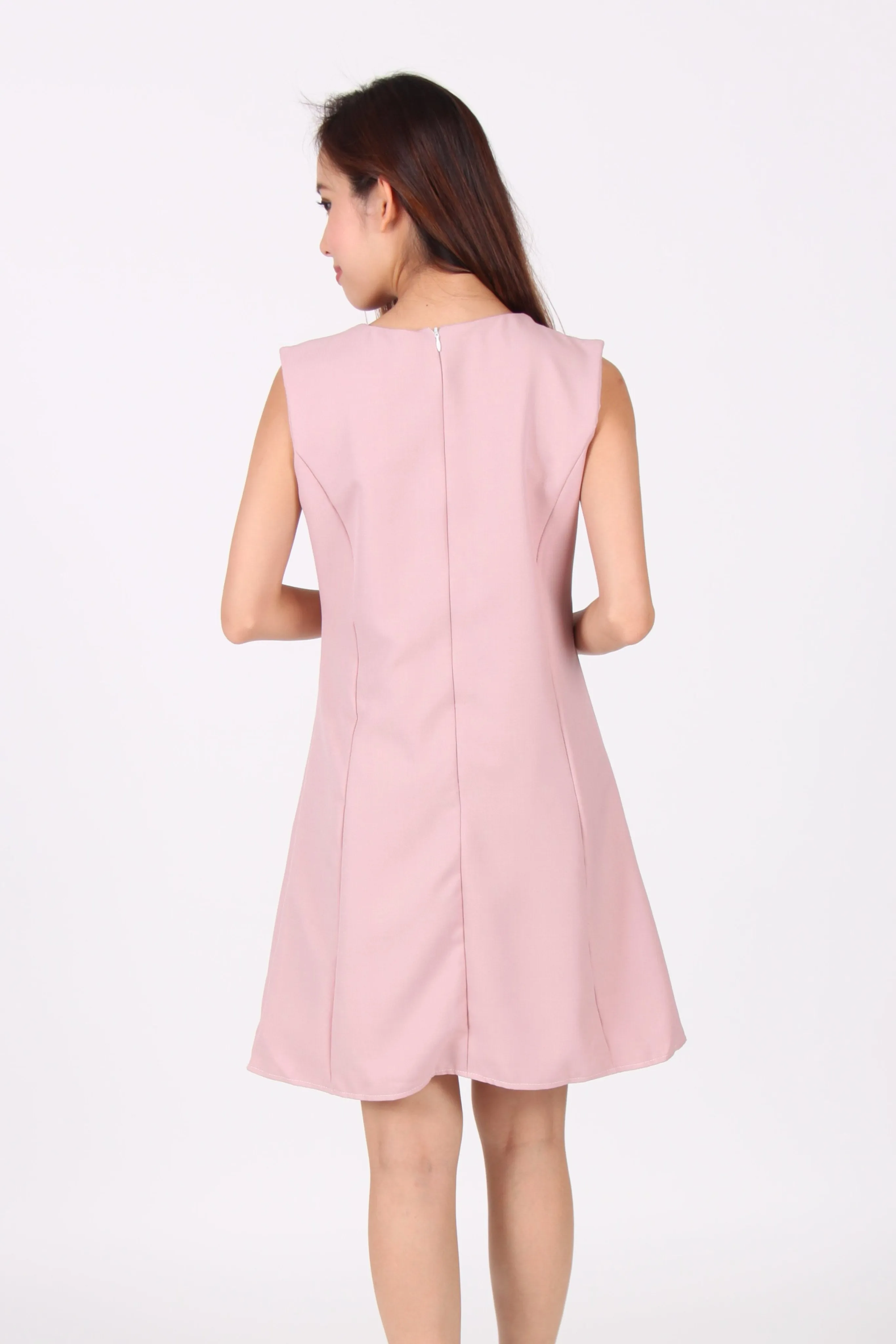 Pink Sleeveless Shift Dress