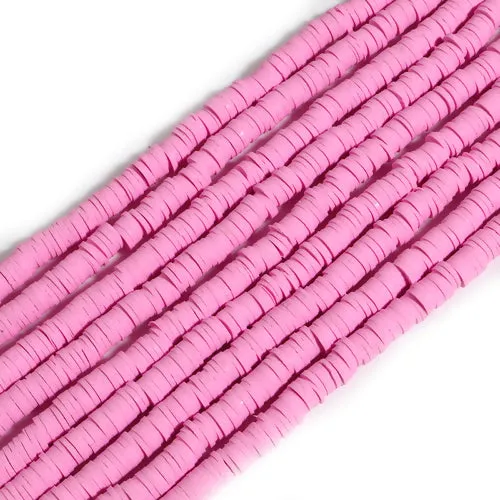 Dark Pink 6mm Polymer Clay Beads (Fimo, Katsuki, Heishi)