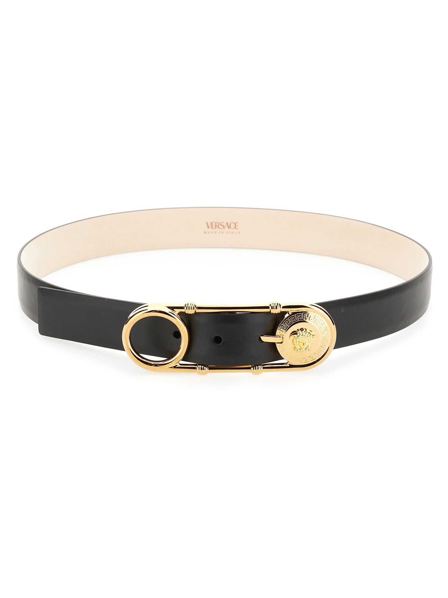 Versace Safety Pin Leather Belt