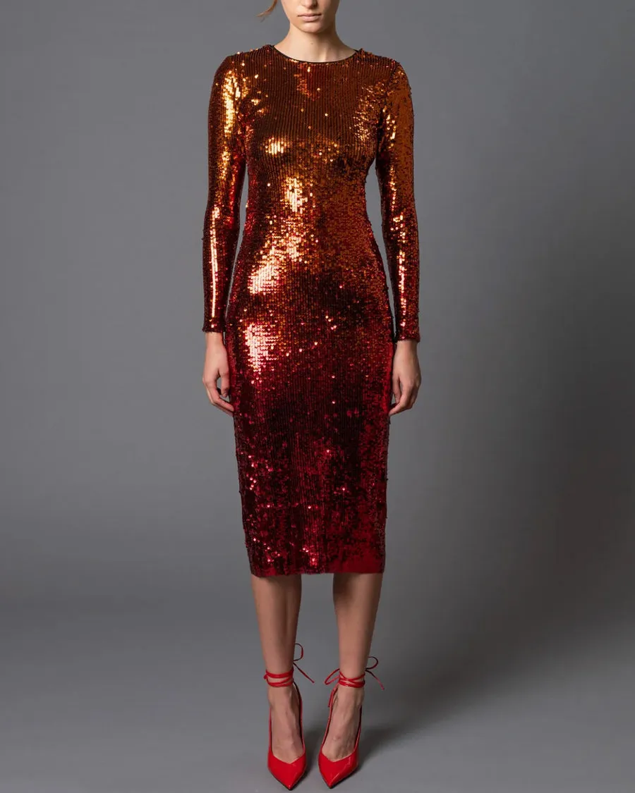 Flame Sequin Inferno Kate Dress