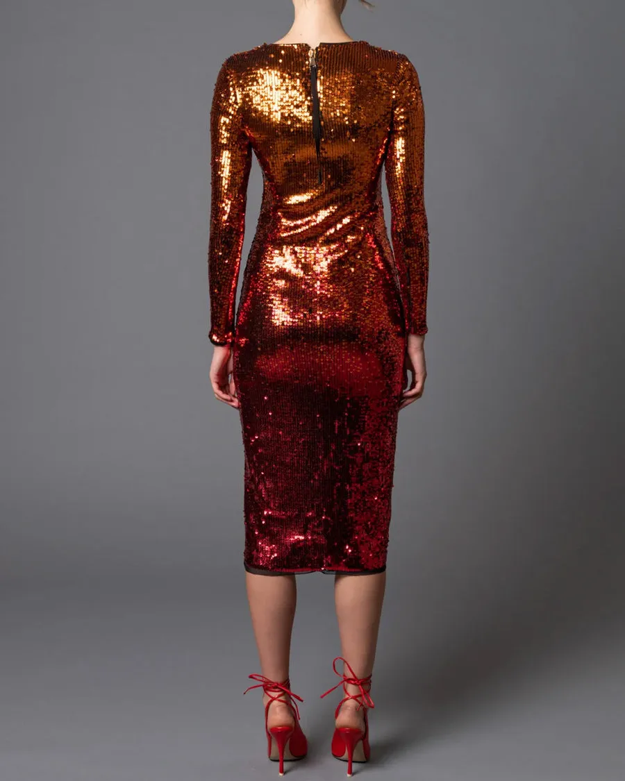 Flame Sequin Inferno Kate Dress