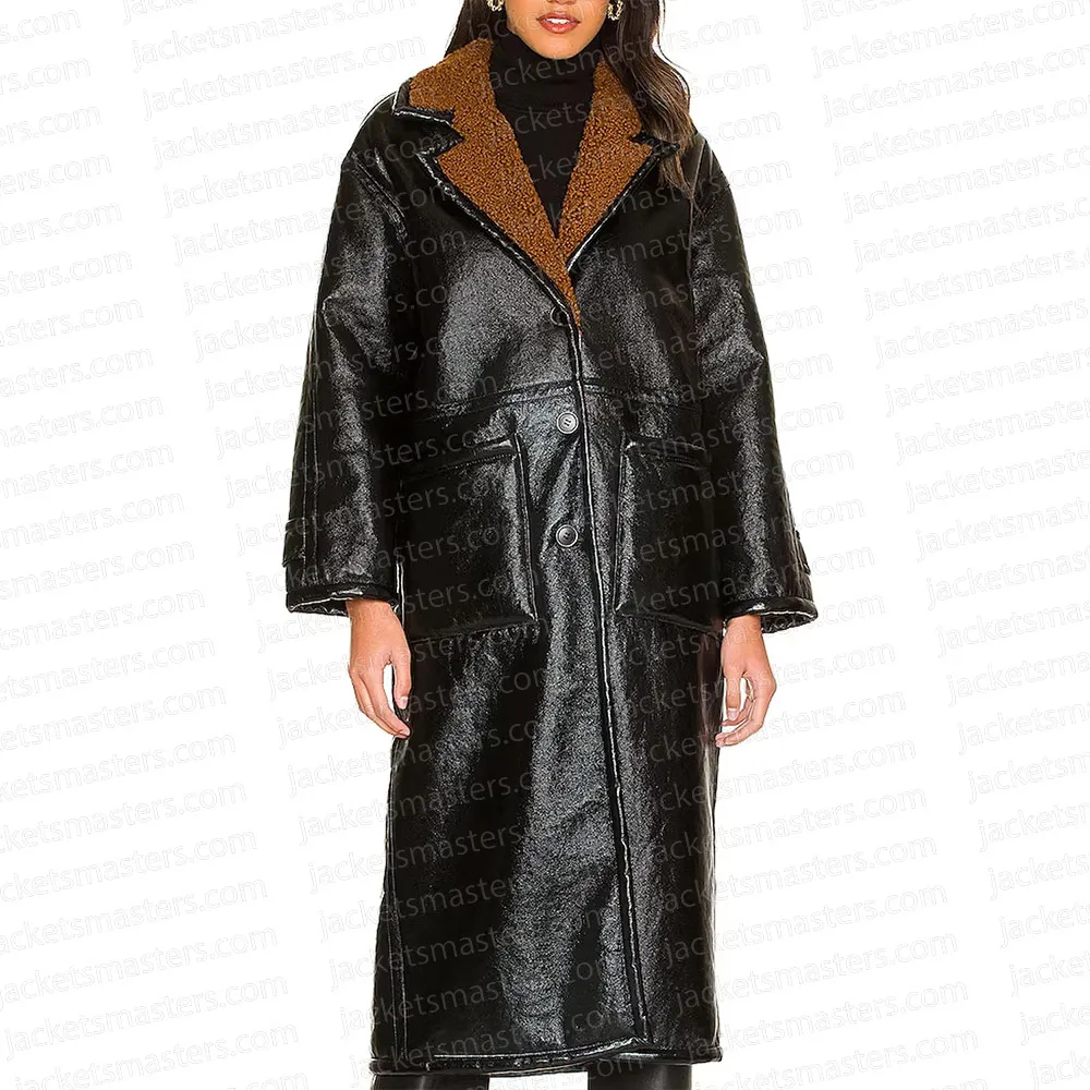 Only Murders in the Building Shearling Leather Coat Selena Gomez