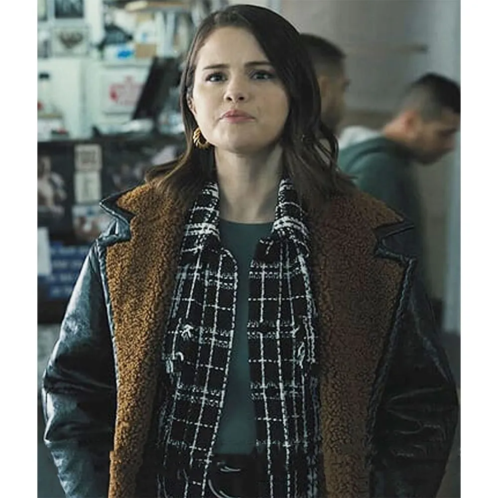 Only Murders in the Building Shearling Leather Coat Selena Gomez