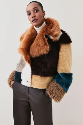 Shearling Patchwork Coat