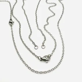 Stainless Cable Connector Necklace - 18