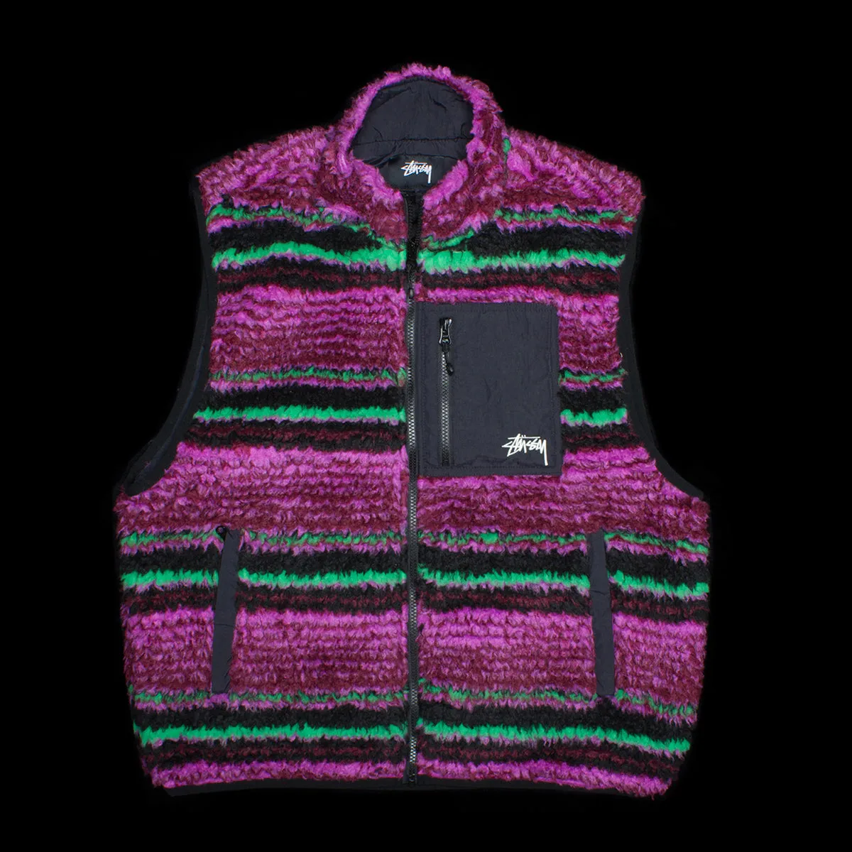 Striped Sherpa Vest