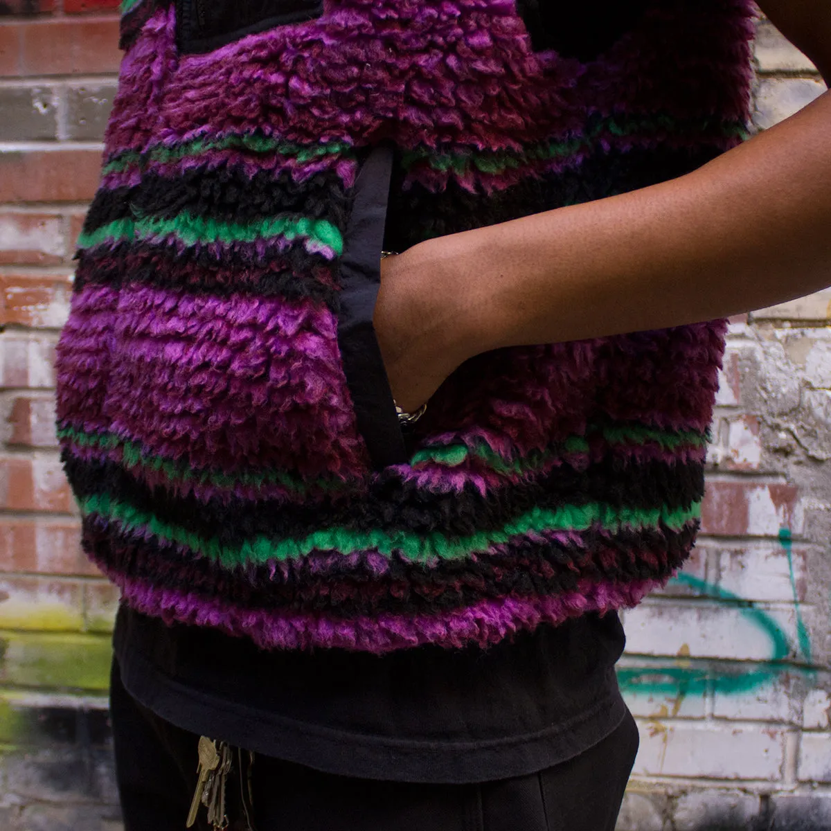 Striped Sherpa Vest