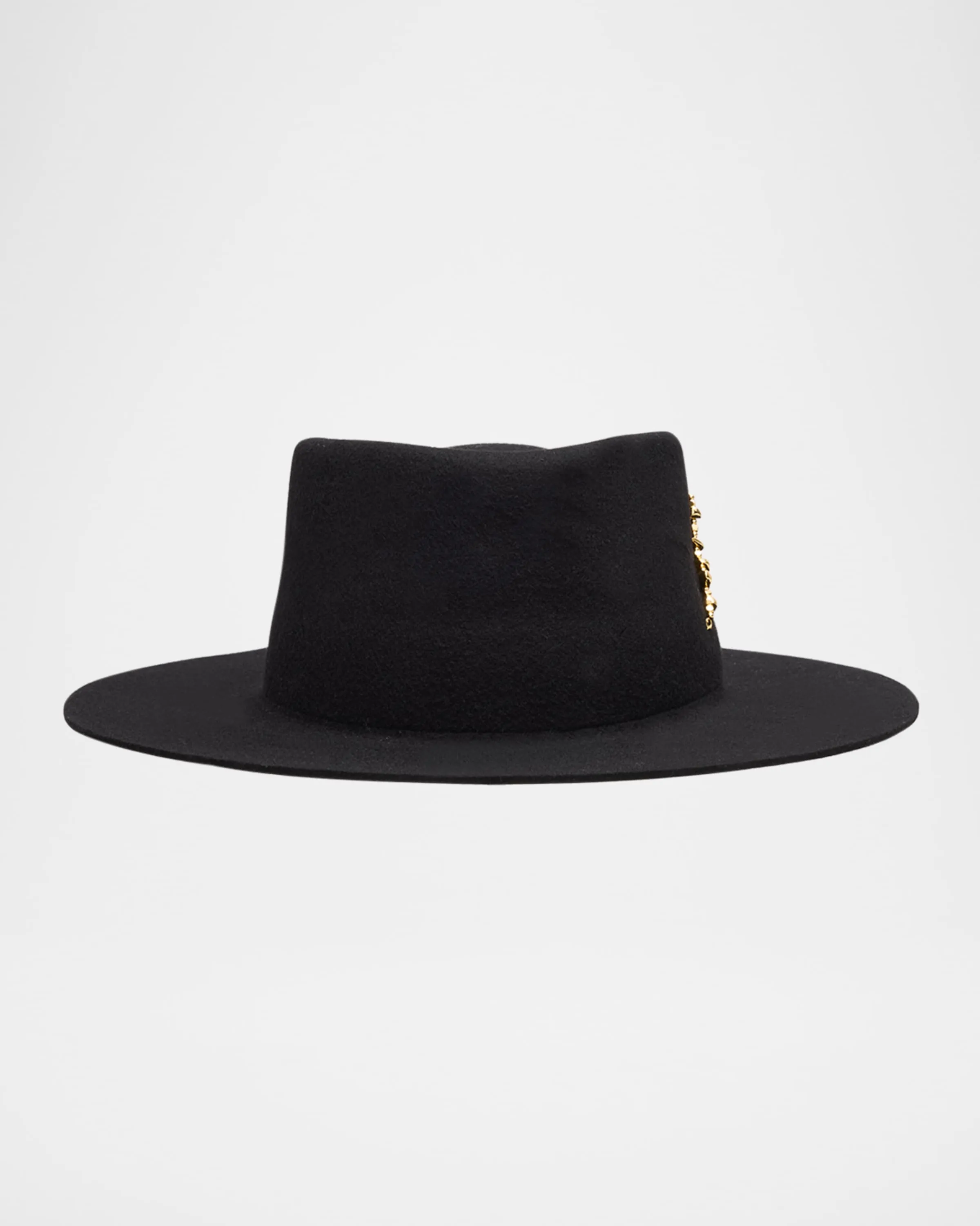 Stylish Wool Fedora Hat with 14-Karat Pin