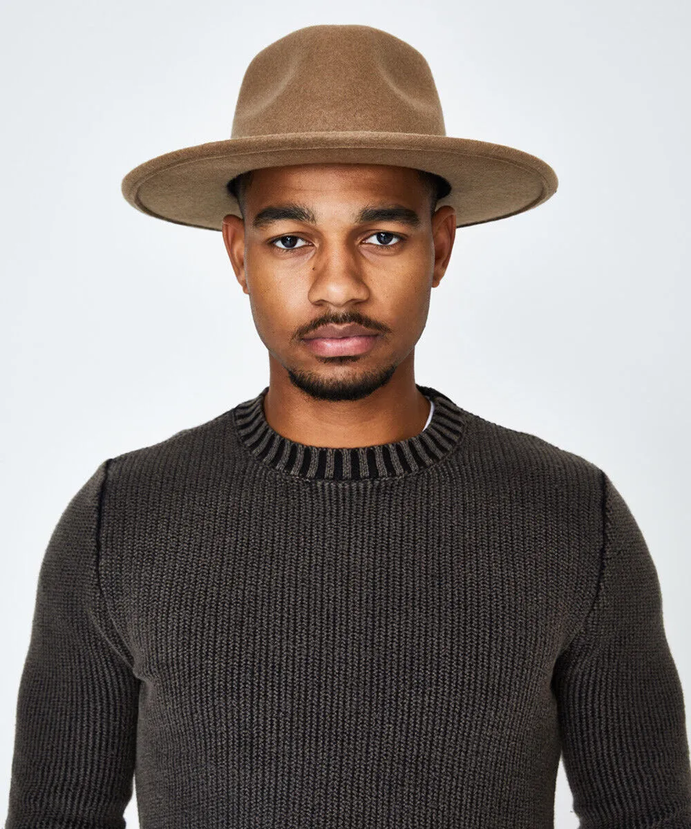 Tan Wool Fedora Hat by Arvust Howard