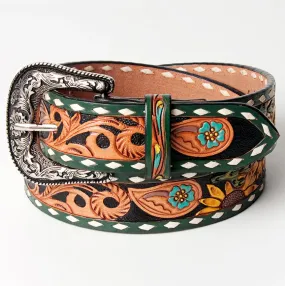 Tony Lama Men's Floral Tooled Leather Belt