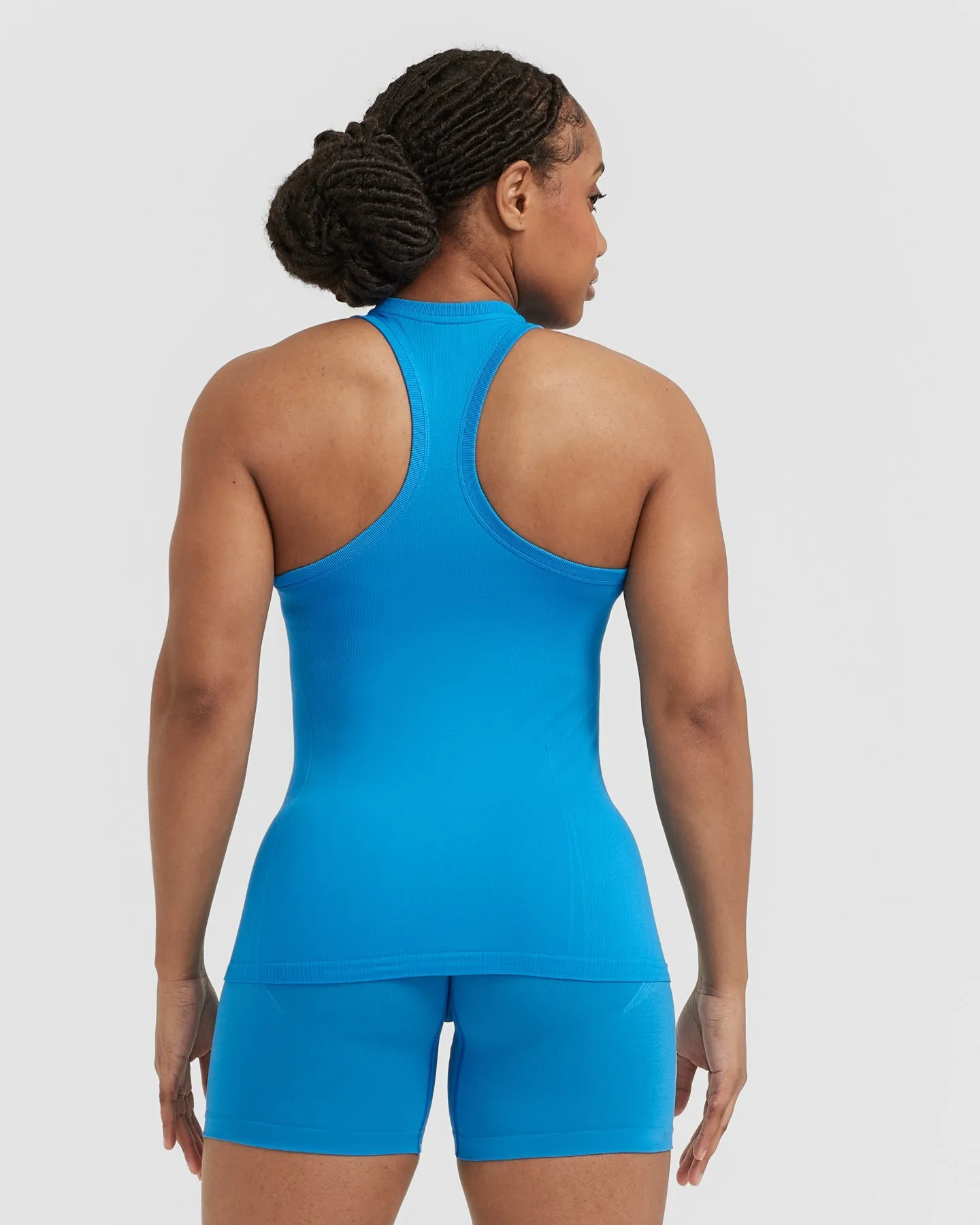 Seamless Fitted High Neck Vest Tropical Blue