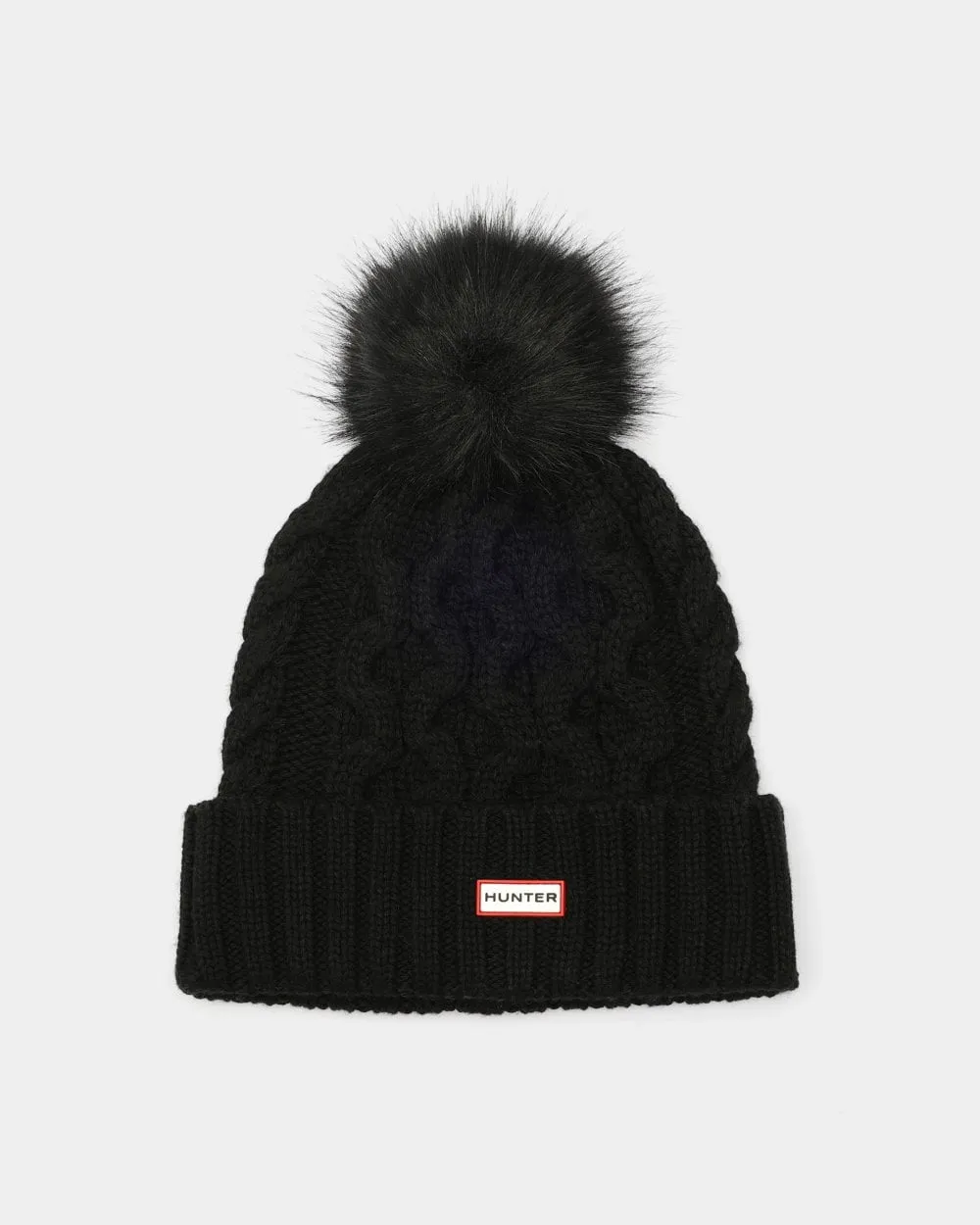 Cable Knit Unisex Beanie With Pom