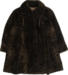 Vintage Leopard Print Faux Fur Coat from the 80s by ThriftTale